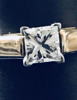3/4 Carat Diamond Princess Cut Solitaire (G/SI1), 18K Yellow Gold & Platinum, Price is Firm, No Offers Please!