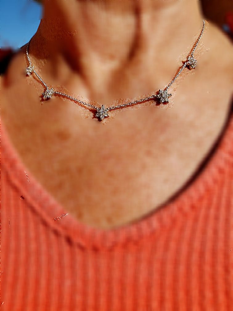 Diamond Necklace And Earring Set . 