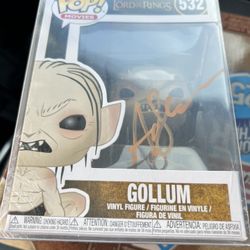 Signed Gollum Funko Pop “andy Serkis” W/ coa