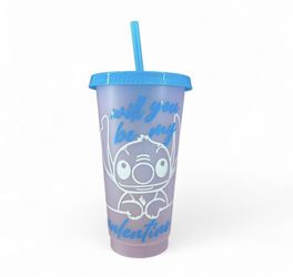 Color Changing 24 oz Cold Cup w/ Straw – Valentine Theme – Reusable Tumbler