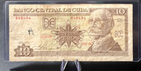 10 Pesos 2011-banco Central De Cuba-repetidor-circulado