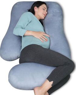Pregnancy Pillows for Sleeping - 57 Inch U Shaped Full Body Maternity Pillow with Removable Cover - Support for Back, Legs, Belly, Hips - Pregnancy Pi