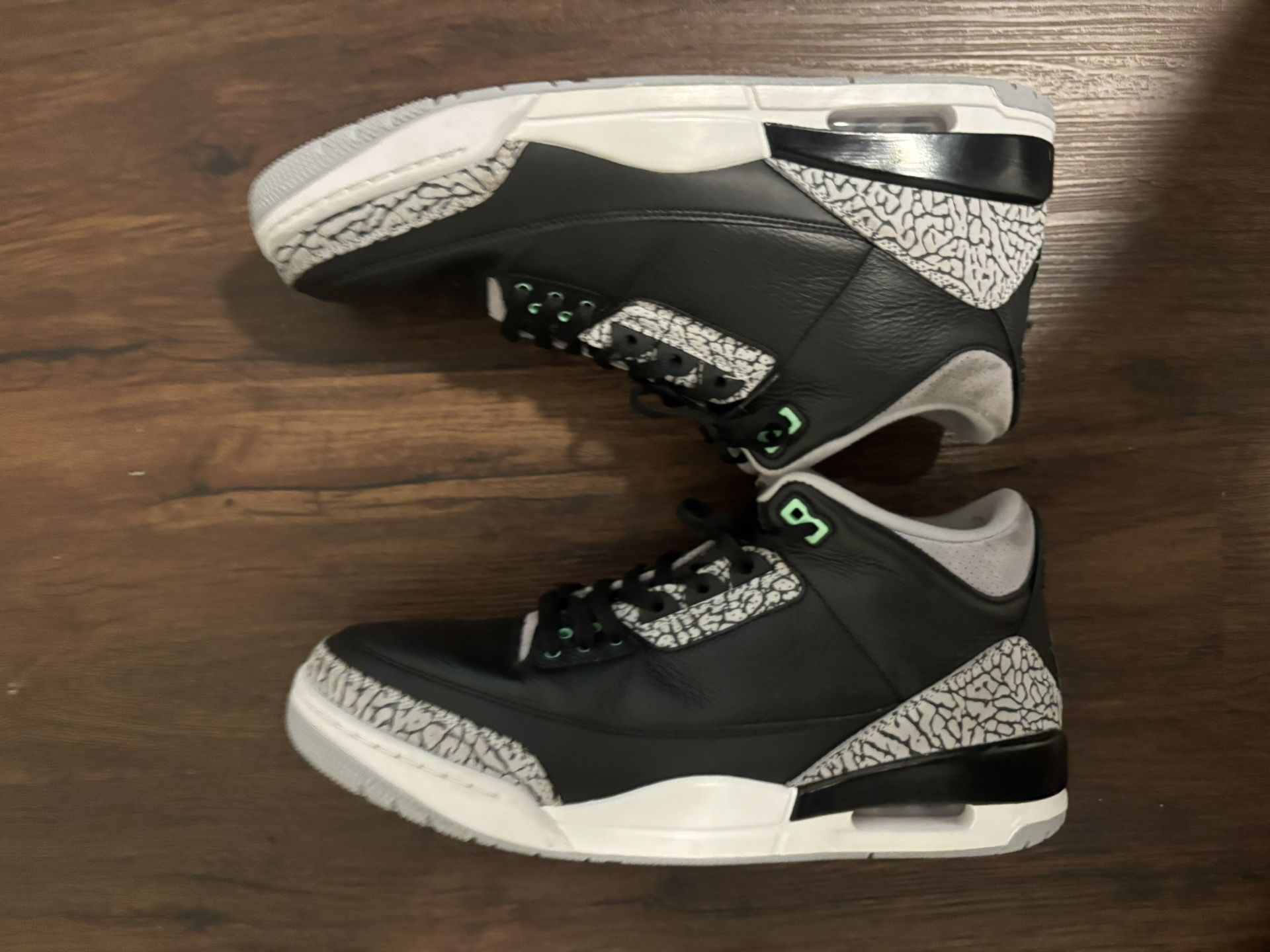 Jordan 3s Black And Mint Green Size 12