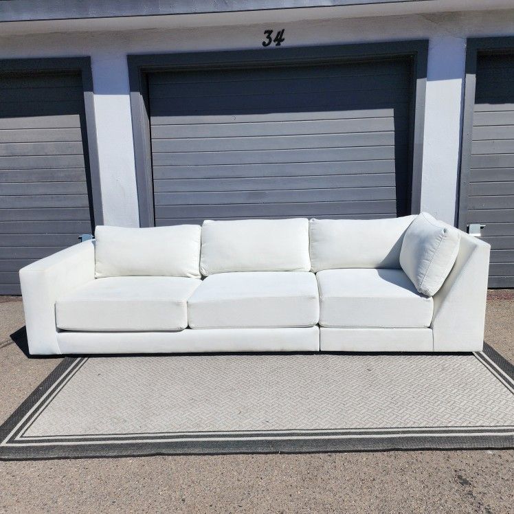 Crate and Barrel Cream Sectional Couch 