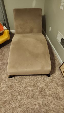 Tan Microfiber Chaise Lounge Chair