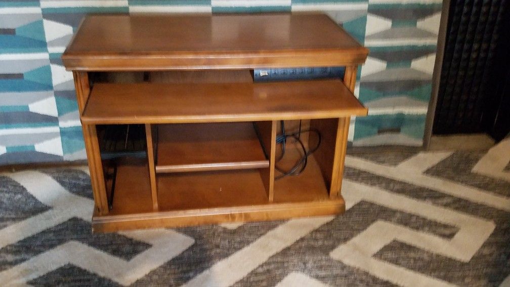 Oak Tv stand with built in power control