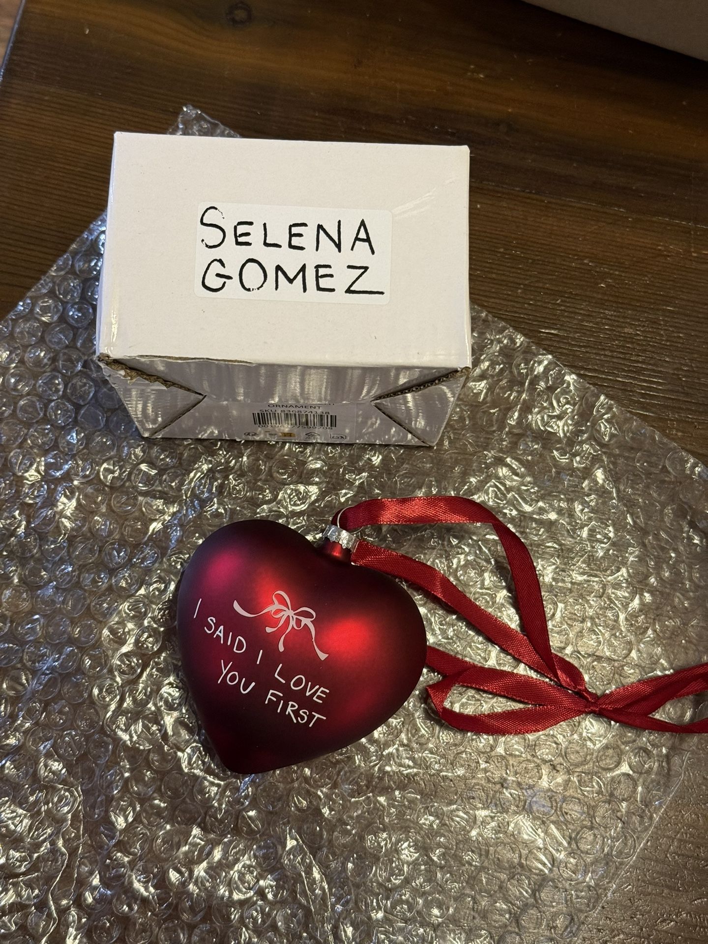Selena Gomez "I Said I Love You First" Heart Ornament Holiday Ornament