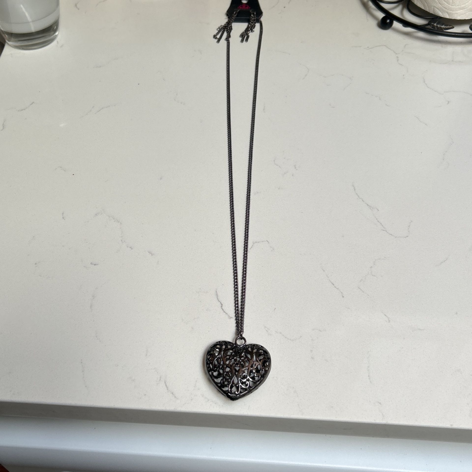 Brand New Heart Pendant Necklace And Earrings