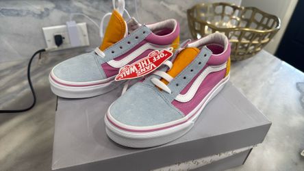 Brand new vans kids size 2.5 shoes pink, yellow, white, light blue