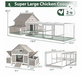 Large Expandable Chicken Coop – Modular Predator-Proof Hen House with Run & Nesting Boxes (PET86 + PET88 Extensions)