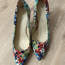 Aldo High Heels Floral Shoes Size 8