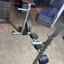 Bench Rack/squat Rack With Plates 