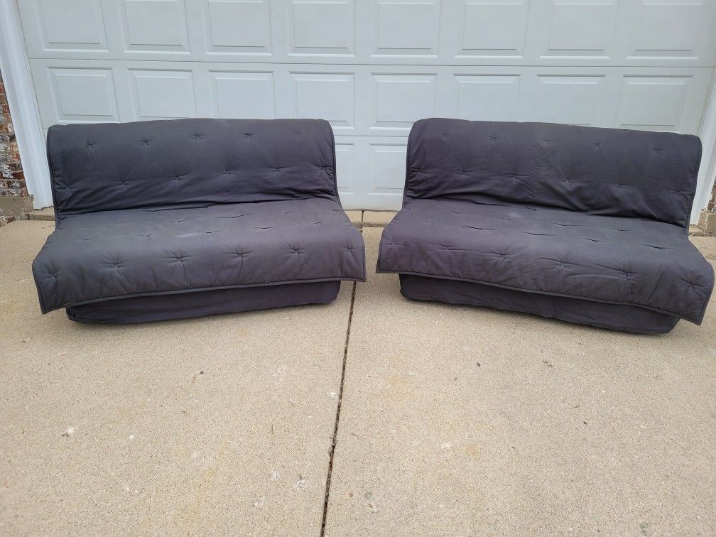 IKEA Lycksele sleeper sofas, dark grey color futons
