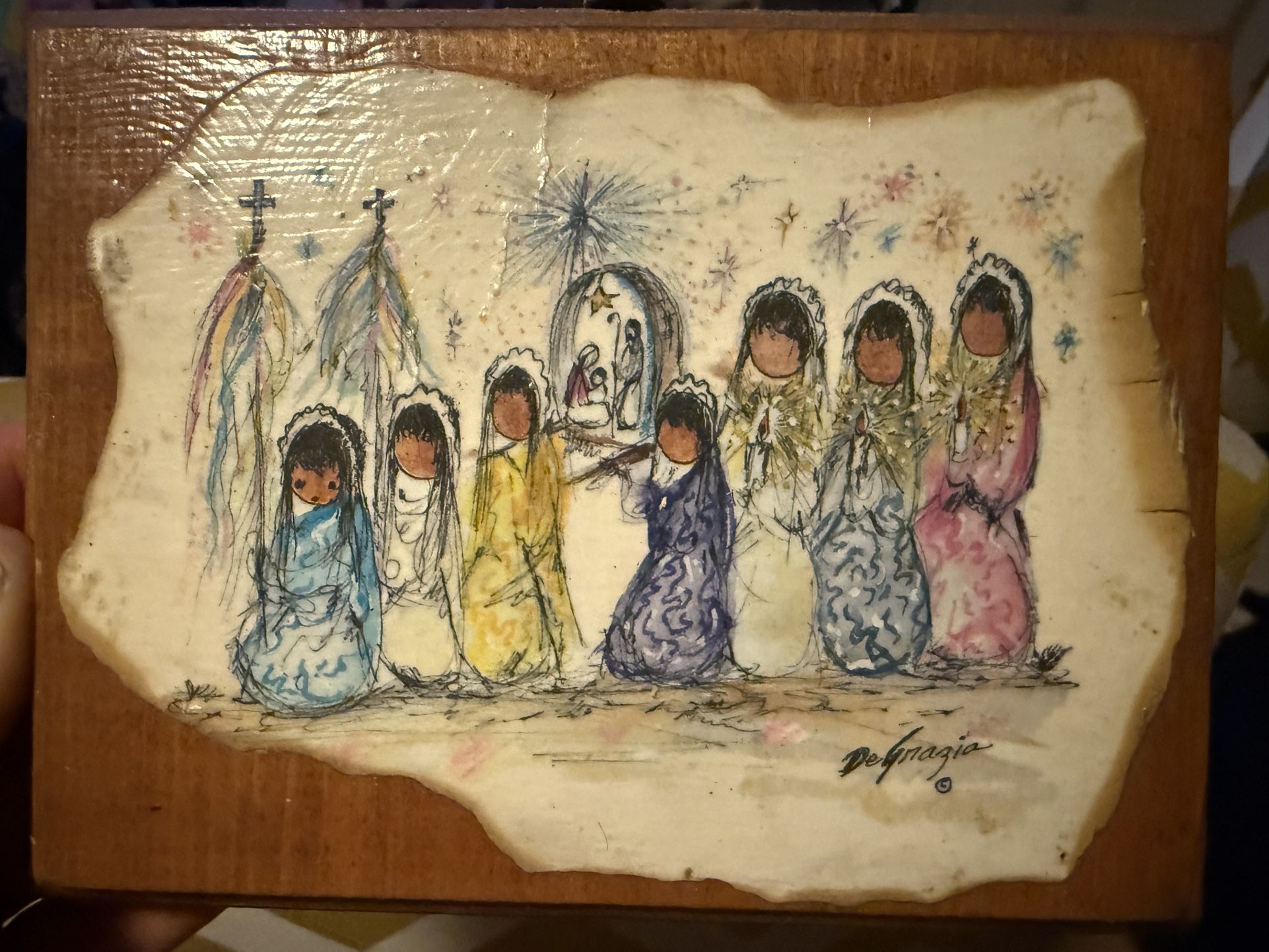 De Grazia Children 1960s 1970s Vintage 8 Plaques Latino Hispanic Southwest Art
