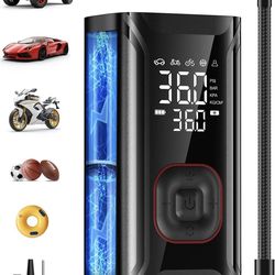 Tire Inflator Portable Air Compressor, Mini Air Pump for Car Tires, Electric Bike Tire Pump with Digital Pressure Gauge, Battery Powered Cordless Tire