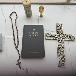Altar Set - Bible, Chalice, Candle, Cross, Rosary