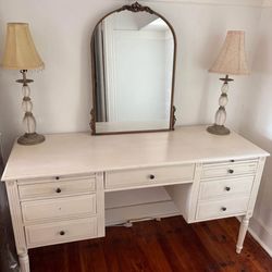 White French Wooden Desk Vintage
