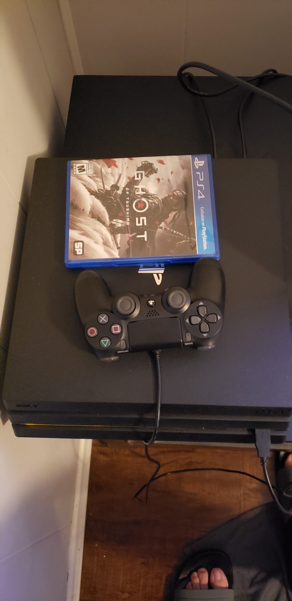 Ps4 pro with 2 tb internal hard drive and ghost of tsushima