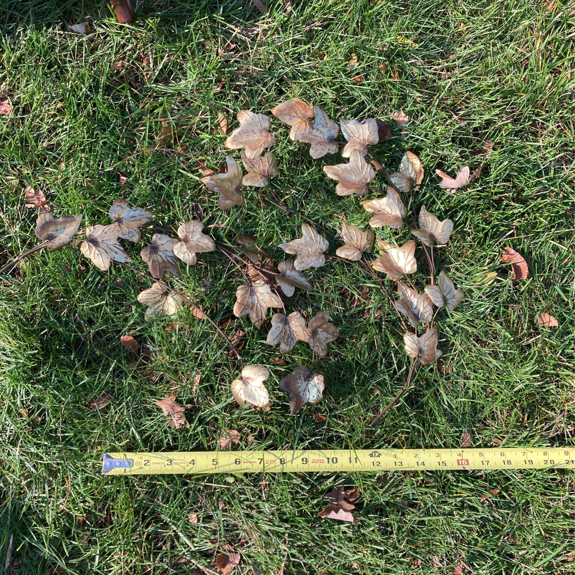 Beautiful Hand Made Brass Ivy Vintage Art