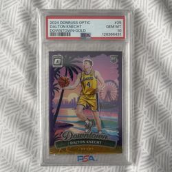 2024 Donruss Optic Dalton Knecht Gold Downtown Jersey Match PSA10