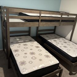 Triple Bunk Bed Frame With Mattresses