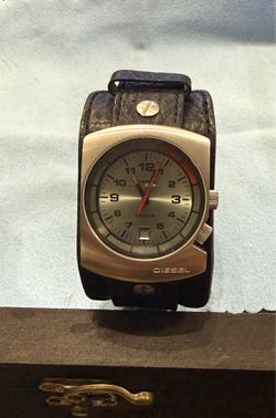 Diesel DZ-2046 Leather Cuff Watch