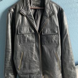 Men’s Black Leather jacket XL