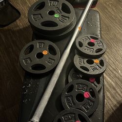 Weight Bench + Weight Set