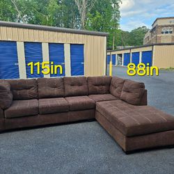 FREE DELIVERY Couch Sofa Sectional 2 Piece Brown