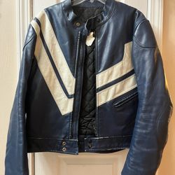 Vintage Leather Jacket Biker 70s 80s 