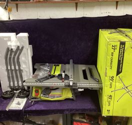 🧰RYOBI 15 Amp 10” Expanded Capacity Portable Corded Table Saw w/Rolling Stand-LIGHTLY USED!-$240!🧰