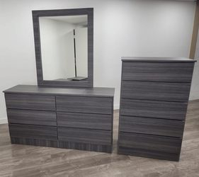 DRESSER WITH MIRROR AND CHEST