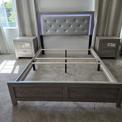 Brand New 4 Pcs Bedroom Set Queen Bed, 1 Night, Dresser & Mirror $639,