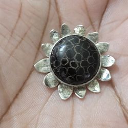 Sterling Silver Coral  Pendant 