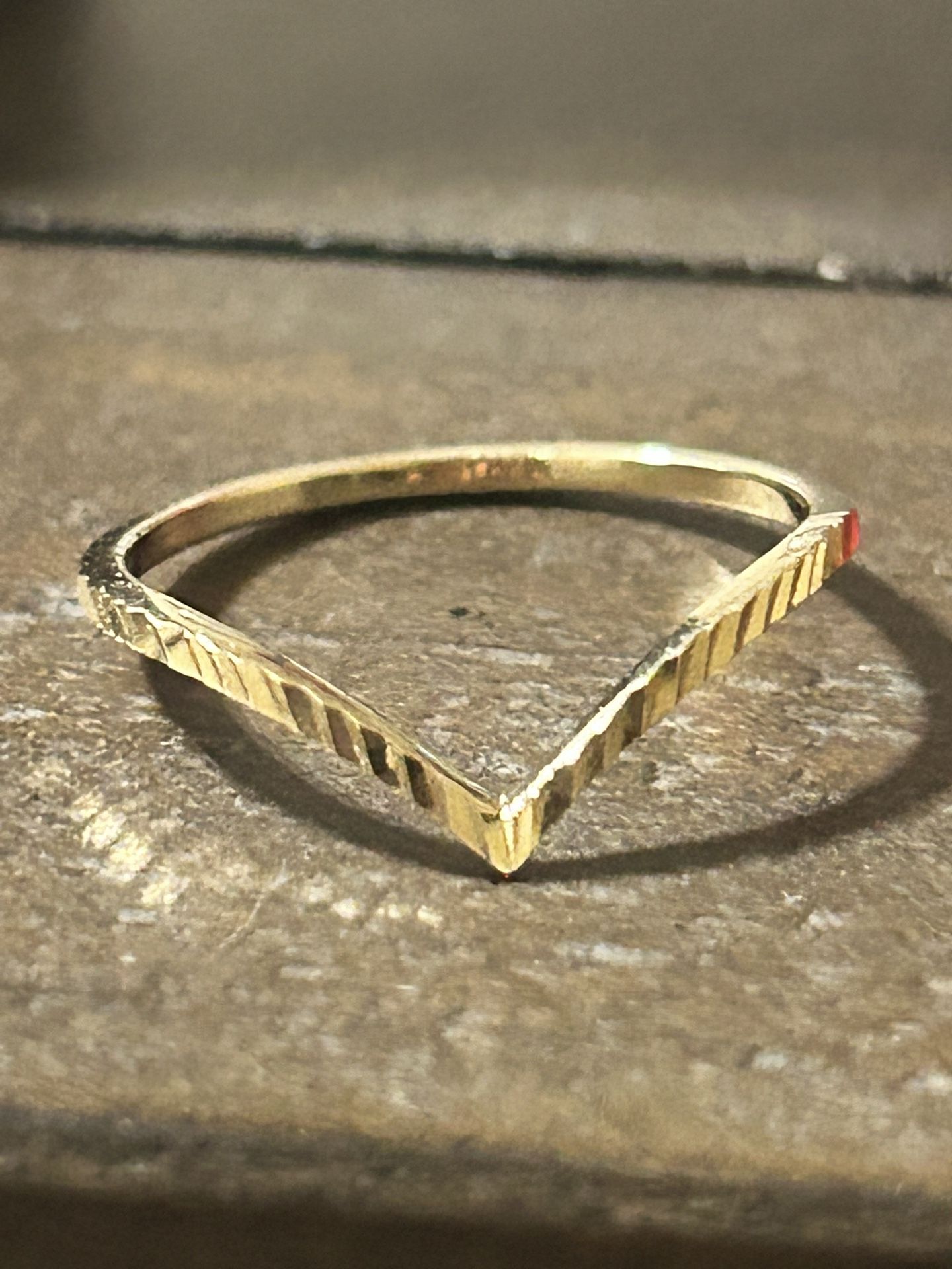 18k Real Gold Wish Bone Ring Size 8