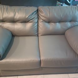 Grey  Leather Couch  