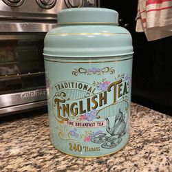 Large Tea Tin Empty Decor 