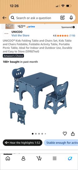New! Foldable toddler table and chairs