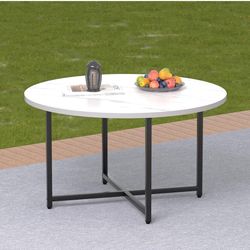 Round Coffee Table, 31.5" Circle Coffee Table, 