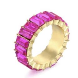 Colorful Rainbow Zircon Wide Rings for Women 8