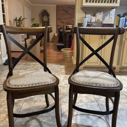 Like New Wood And Metal Chairs
