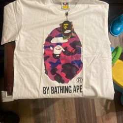 Size m Bape Shirt White And Purple