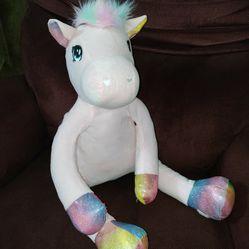 Stuffed Unicorn W/Velcro Hands and Feet! Like New! 