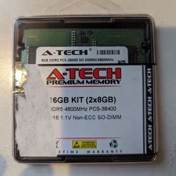 16GB (2x8GB) DDR5 SO-DIMM RAM 4800MHz
