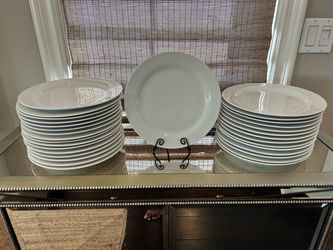 White Ceramic Dinner Plates Set