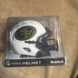 Christian Mccafferey San Francisco 49ers Signed Mini Helmet 