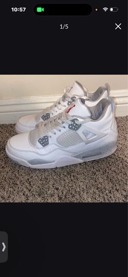 White Oreo Jordan 4 size 9.5