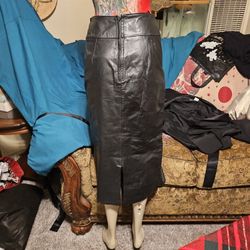 Long Leather Skirt