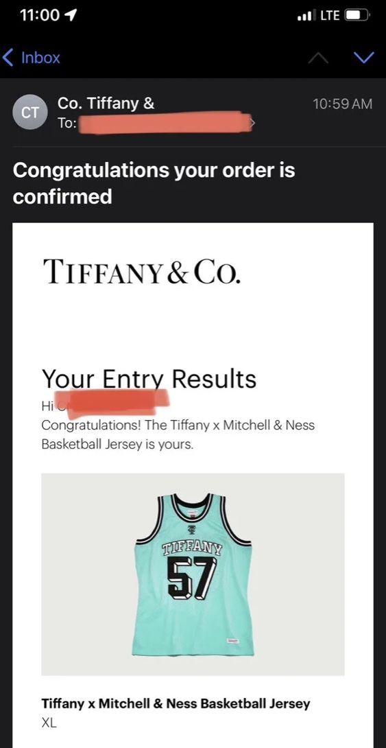 Tiffany & Co. x NBA x Mitchell & Ness Basketball Jersey Tiffany Blue/Black