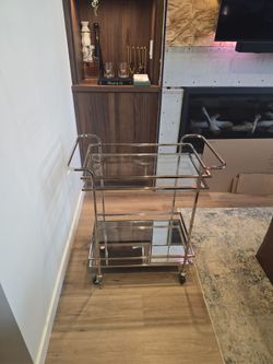 Metal & Glass Bar Cart